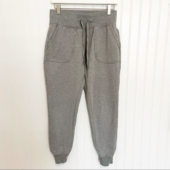 lululemon athletica Pants - Lululemon High Waisted Ankle Jogger Pants Heathered Gray Grey Drawstring
